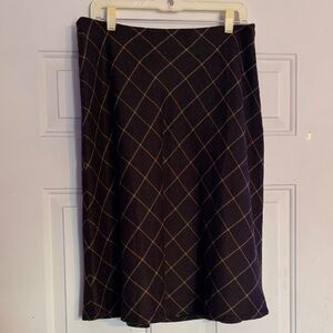 Lands' End Brown Plaid A-line